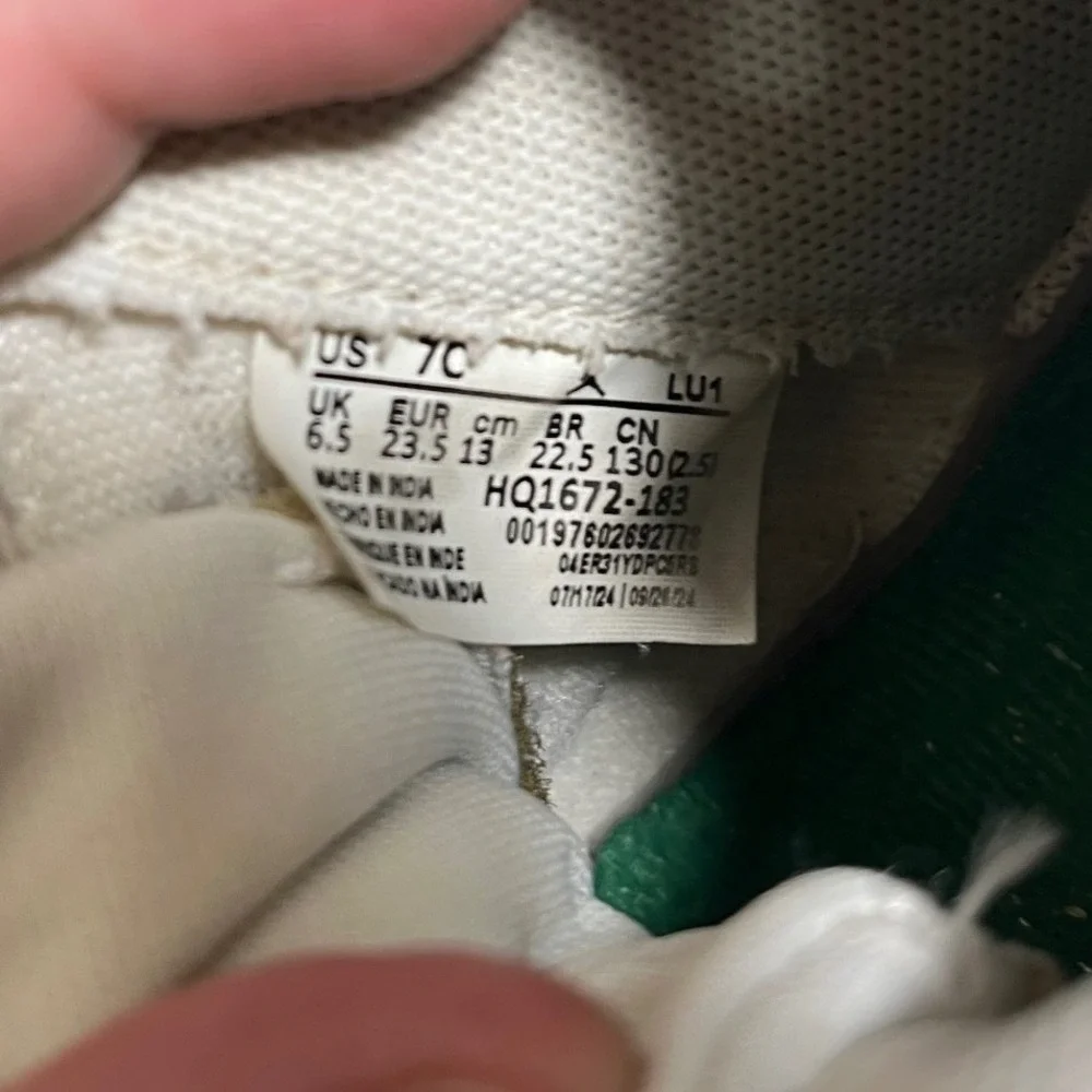 Jordan Spizike Low Toddler 7C Sail Pine Green HQ1672-183 Spike Lee‎ Sneakers